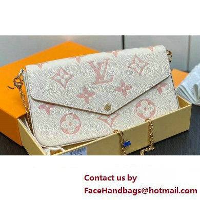 Louis Vuitton Monogram Empreinte Felicie Pochette Bag M83025 White/Pink 2024