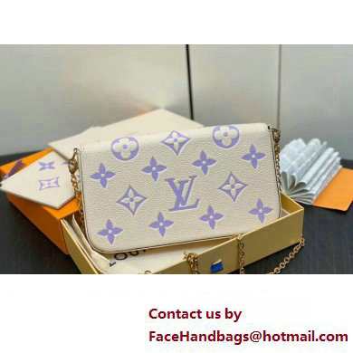 Louis Vuitton Monogram Empreinte Felicie Pochette Bag M83025 White/Purple 2024