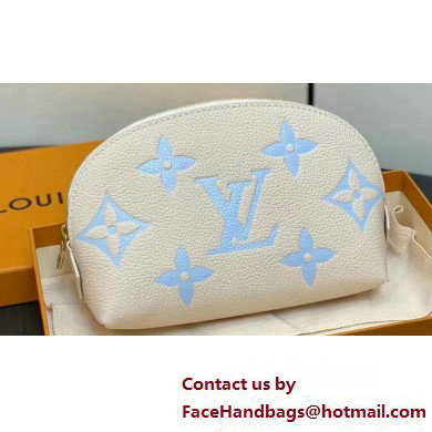 Louis Vuitton Monogram Empreinte Leather Cosmetic Pouch Bag M24378 Blue - Click Image to Close