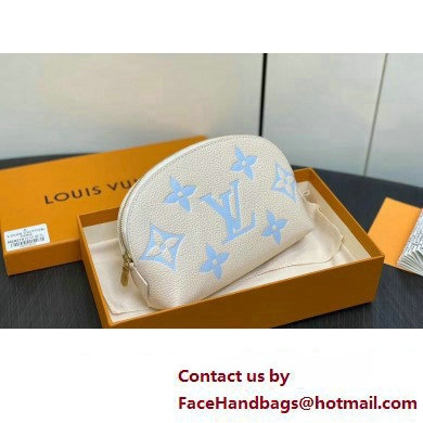 Louis Vuitton Monogram Empreinte Leather Cosmetic Pouch Bag M24378 Blue