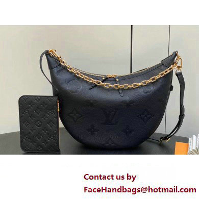 Louis Vuitton Monogram Empreinte Leather Loop Hobo Bag M46725 Black 2023