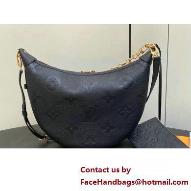 Louis Vuitton Monogram Empreinte Leather Loop Hobo Bag M46725 Black 2023