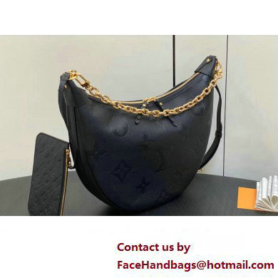 Louis Vuitton Monogram Empreinte Leather Loop Hobo Bag M46725 Black 2023