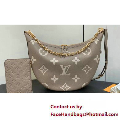 Louis Vuitton Monogram Empreinte Leather Loop Hobo Bag M46738 Dove Gray/Cream 2023 - Click Image to Close