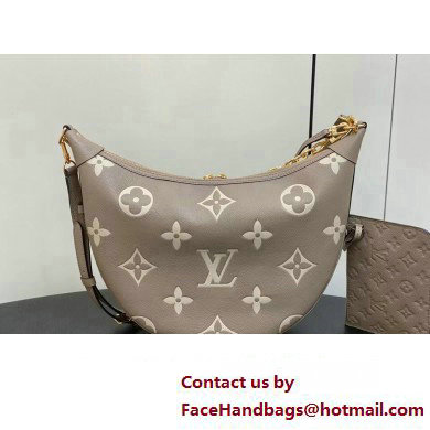 Louis Vuitton Monogram Empreinte Leather Loop Hobo Bag M46738 Dove Gray/Cream 2023