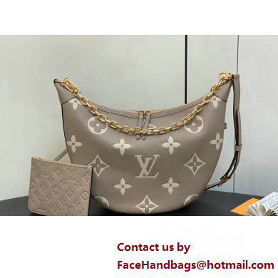 Louis Vuitton Monogram Empreinte Leather Loop Hobo Bag M46738 Dove Gray/Cream 2023