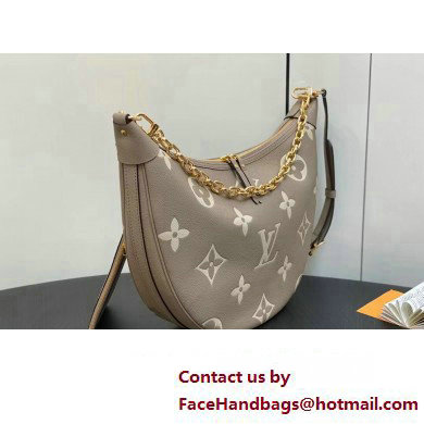 Louis Vuitton Monogram Empreinte Leather Loop Hobo Bag M46738 Dove Gray/Cream 2023