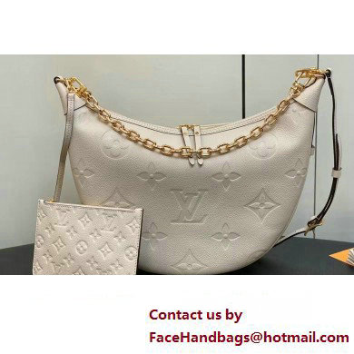 Louis Vuitton Monogram Empreinte Leather Loop Hobo Bag M46739 Cream 2023