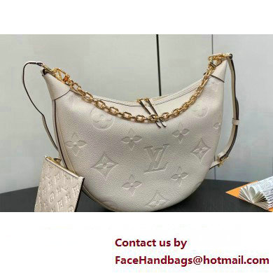 Louis Vuitton Monogram Empreinte Leather Loop Hobo Bag M46739 Cream 2023