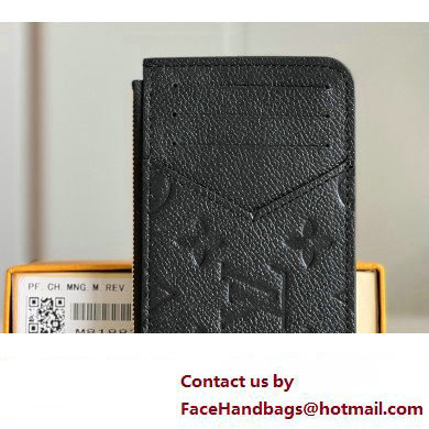 Louis Vuitton Monogram Empreinte Leather Romy Card Holder M81883 Black - Click Image to Close