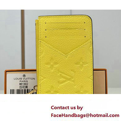 Louis Vuitton Monogram Empreinte Leather Romy Card Holder M82044 Yellow