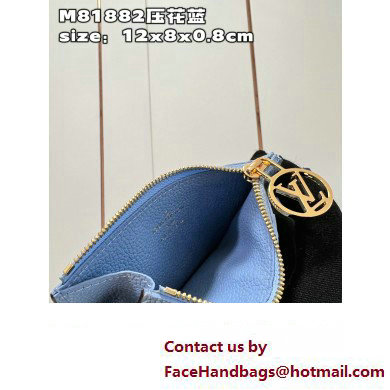 Louis Vuitton Monogram Empreinte Leather Romy Card Holder M82045 Bleu Nuage Blue