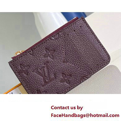 Louis Vuitton Monogram Empreinte Leather Romy Card Holder M82494 Wine Red