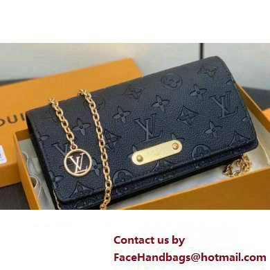 Louis Vuitton Monogram Empreinte Leather Wallet On Chain Lily Bag M46919 Black 2024 - Click Image to Close