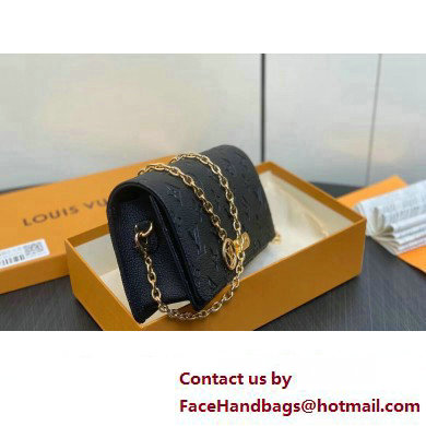 Louis Vuitton Monogram Empreinte Leather Wallet On Chain Lily Bag M46919 Black 2024