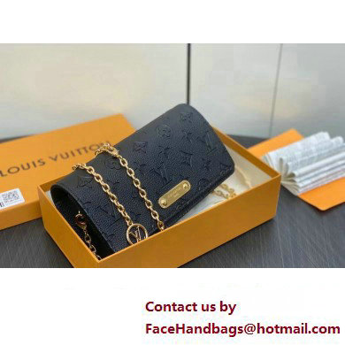 Louis Vuitton Monogram Empreinte Leather Wallet On Chain Lily Bag M46919 Black 2024