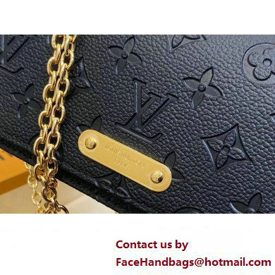 Louis Vuitton Monogram Empreinte Leather Wallet On Chain Lily Bag M46919 Black 2024