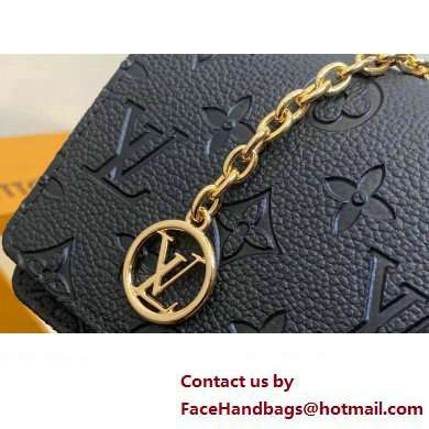 Louis Vuitton Monogram Empreinte Leather Wallet On Chain Lily Bag M46919 Black 2024