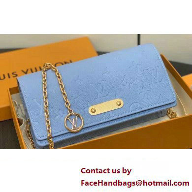 Louis Vuitton Monogram Empreinte Leather Wallet On Chain Lily Bag M83233 Blue Hour 2024