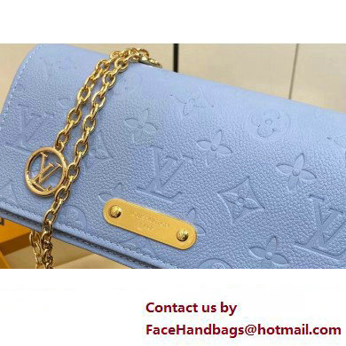 Louis Vuitton Monogram Empreinte Leather Wallet On Chain Lily Bag M83233 Blue Hour 2024