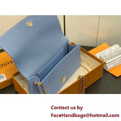 Louis Vuitton Monogram Empreinte Leather Wallet On Chain Lily Bag M83233 Blue Hour 2024