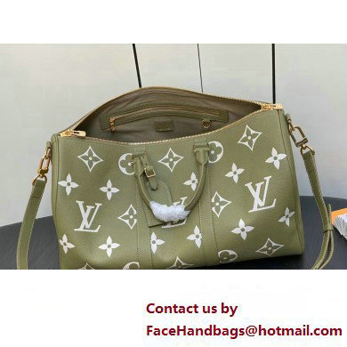 Louis Vuitton Monogram Empreinte leather Keepall Bandouliere 45 Bag M46671 Kaki 2023