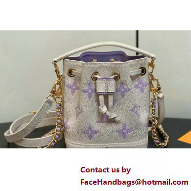 Louis Vuitton Monogram Empreinte leather Nano Noe Bag M82933 creamy/Purple 2024