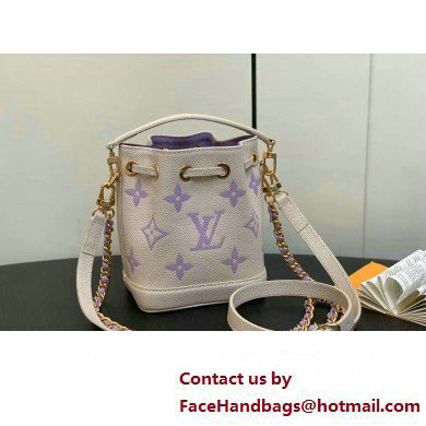 Louis Vuitton Monogram Empreinte leather Nano Noe Bag M82933 creamy/Purple 2024