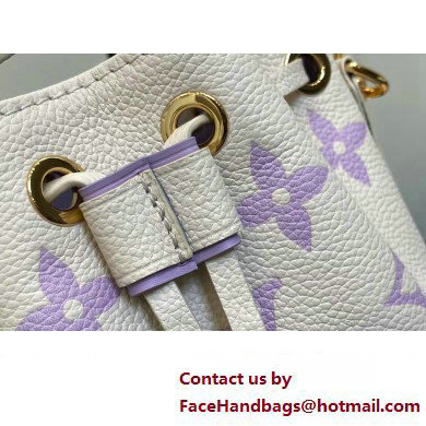 Louis Vuitton Monogram Empreinte leather Nano Noe Bag M82933 creamy/Purple 2024