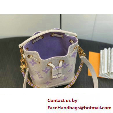 Louis Vuitton Monogram Empreinte leather Nano Noe Bag M82933 creamy/Purple 2024