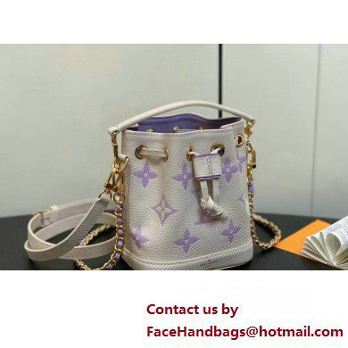 Louis Vuitton Monogram Empreinte leather Nano Noe Bag M82933 creamy/Purple 2024