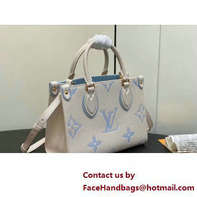 Louis Vuitton Monogram Empreinte leather OnTheGo PM Bag M45653 creamy/Blue 2024