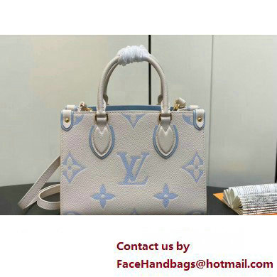 Louis Vuitton Monogram Empreinte leather OnTheGo PM Bag M45653 creamy/Blue 2024