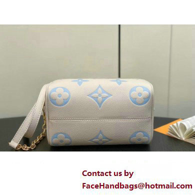 Louis Vuitton Monogram Empreinte leather Speedy Bandouliere 20 Bag M46397 creamy/Blue 2024