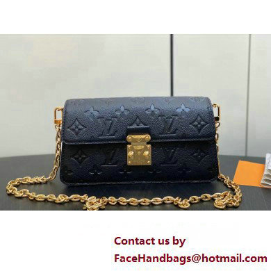 Louis Vuitton Monogram Empreinte leather Wallet On Chain Metis Bag M82637 Black 2023