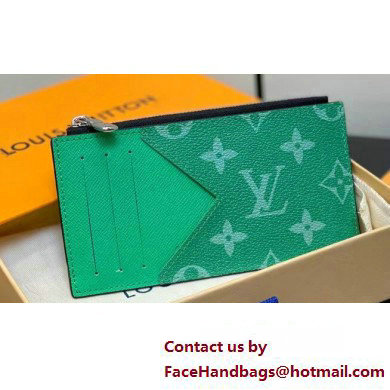 Louis Vuitton Taiga cowhide leather and Monogram canvas Coin Card Holder M83102 Green 2024 - Click Image to Close