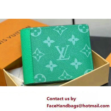 Louis Vuitton Taiga cowhide leather and Monogram canvas Multiple Wallet M30993 Green 2024