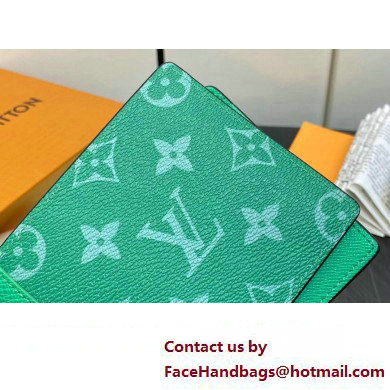 Louis Vuitton Taiga cowhide leather and Monogram canvas Multiple Wallet M30993 Green 2024