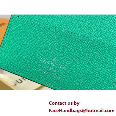 Louis Vuitton Taiga cowhide leather and Monogram canvas Multiple Wallet M30993 Green 2024