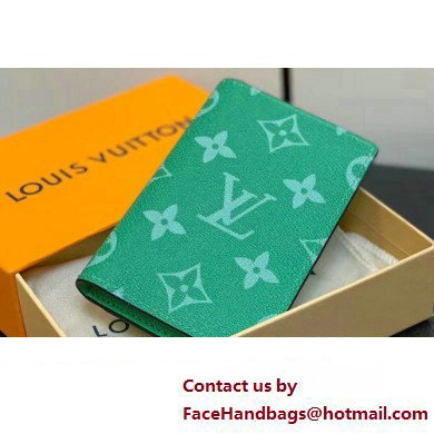 Louis Vuitton Taiga cowhide leather and Monogram canvas Pocket Organizer Wallet M83101 Green 2024