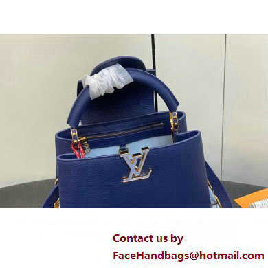 Louis Vuitton Taurillon leather Capucines BB Bag M23280 Blue 2024