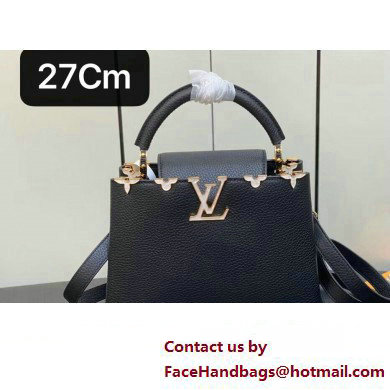 Louis Vuitton Taurillon leather Capucines BB Flower Crown Bag M23263 Black 2023