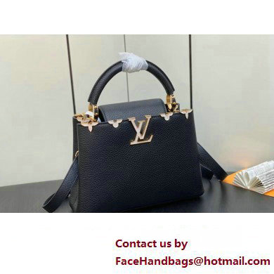 Louis Vuitton Taurillon leather Capucines BB Flower Crown Bag M23263 Black 2023