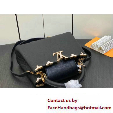 Louis Vuitton Taurillon leather Capucines BB Flower Crown Bag M23263 Black 2023