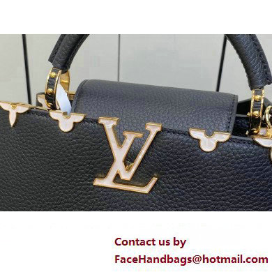 Louis Vuitton Taurillon leather Capucines BB Flower Crown Bag M23263 Black 2023