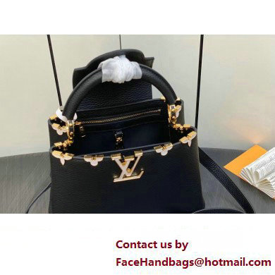 Louis Vuitton Taurillon leather Capucines BB Flower Crown Bag M23263 Black 2023