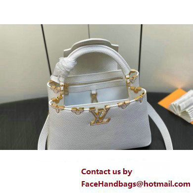 Louis Vuitton Taurillon leather Capucines BB Flower Crown Bag M23331 Creme Nacre 2023