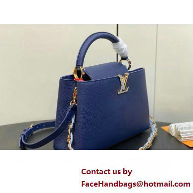 Louis Vuitton Taurillon leather Capucines MM Bag M23199 Blue 2024