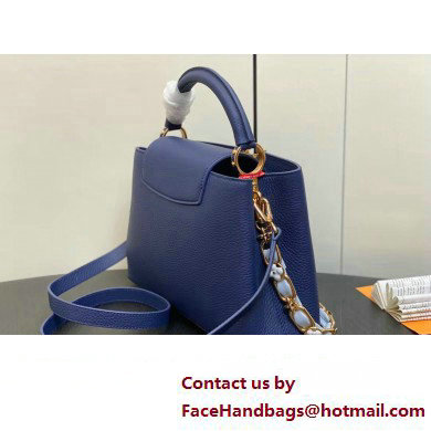 Louis Vuitton Taurillon leather Capucines MM Bag M23199 Blue 2024