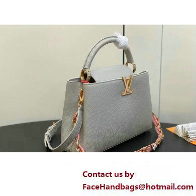 Louis Vuitton Taurillon leather Capucines MM Bag M23199 Gray 2024